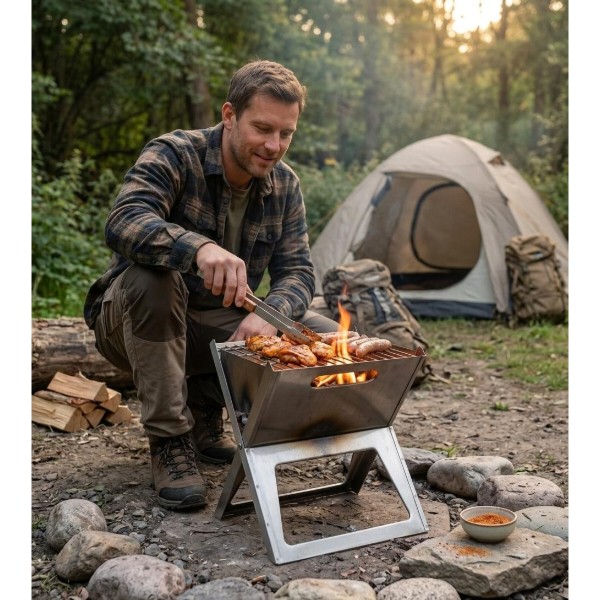 Фото - Мангал для пікніка Bo-camp Notebook/Fire Basket Compact Silver (8108347)