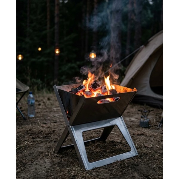 Фото - Мангал для пікніка Bo-camp Notebook/Fire Basket Compact Silver (8108347)
