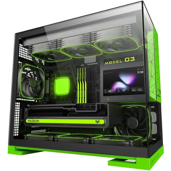 Фото - Корпус Geometric Future Model 3F Glass без БЖ (GEO-M3F-BNV) Black/Green