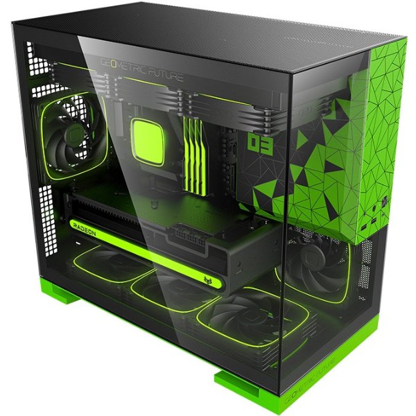 Фото - Корпус Geometric Future Model 3F Glass без БЖ (GEO-M3F-BNV) Black/Green