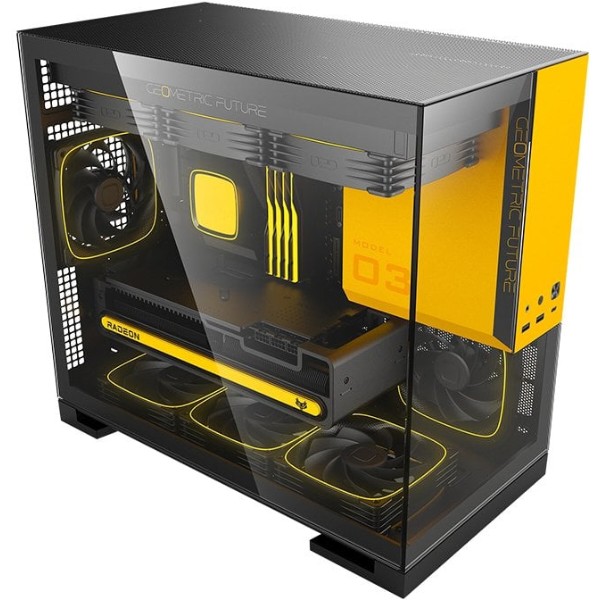 Фото - Корпус Geometric Future Model 3F Glass без БЖ (GEO-M3F-BY) Black/Yellow