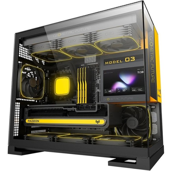 Фото - Корпус Geometric Future Model 3F Glass без БЖ (GEO-M3F-BY) Black/Yellow