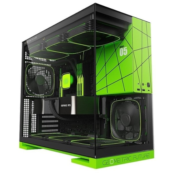 Фото - Корпус Geometric Future Model 5 Glass без БЖ (GEO-M5-BNV) Black/Green