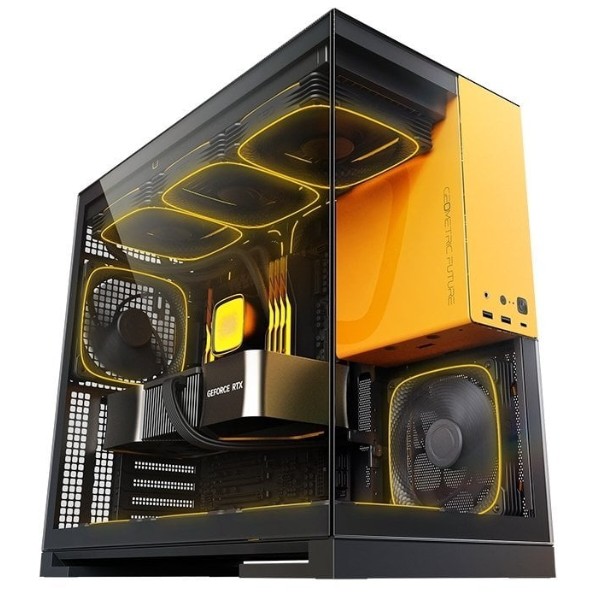 Фото - Корпус Geometric Future Model 5F Glass без БЖ (GEO-M5F-BY) Black/Yellow