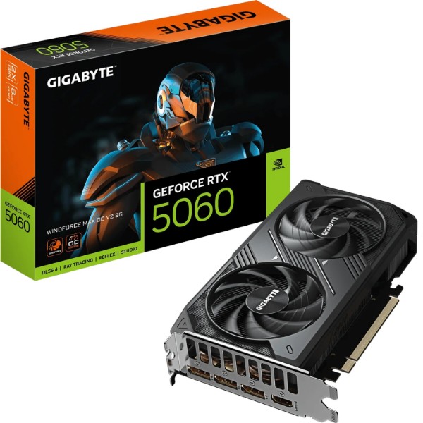 Фото - Відеокарта Gigabyte GF RTX 5060 8GB GDDR7 Windforce Max OC V2 (GV-N5060WF2MAX OCV2-8GD)