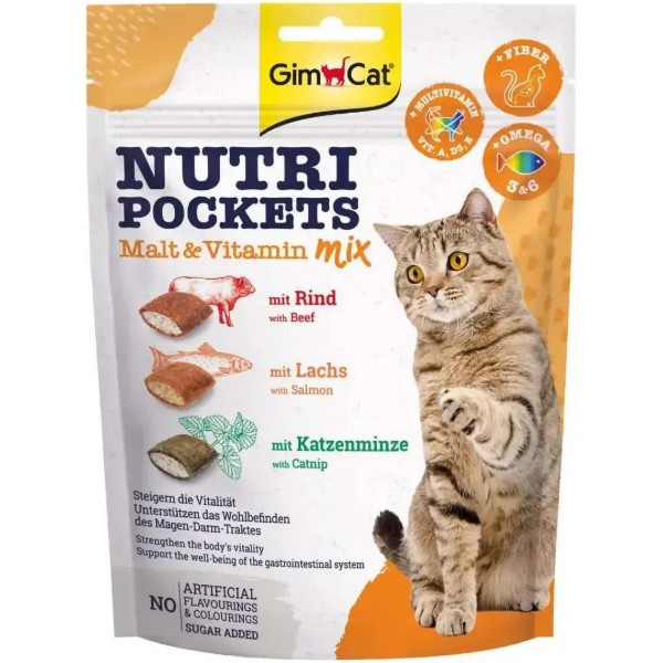 Фото - Лакомство для кошек GimCat Nutri Pockets для укрепления иммунитета мультивитамин микс 150 г (4002064400693)