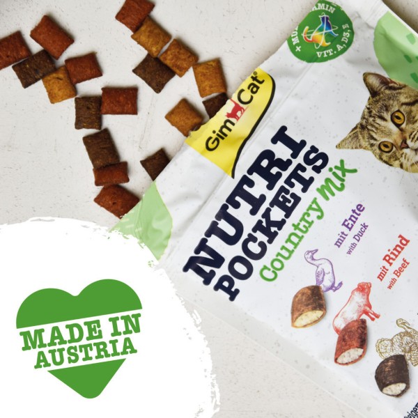 Фото - Ласощі для котів GimCat Nutri Pockets Кантрі мікс з качкою яловичиною та індичкою 150 г (4002064419275)