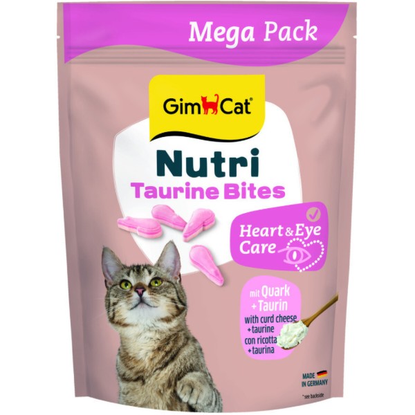 Фото - Витамины для кошек GimCat Nutri Taurine Bites для поддержания здоровья сердца с творогом и таурином 425 г (4002064419671)