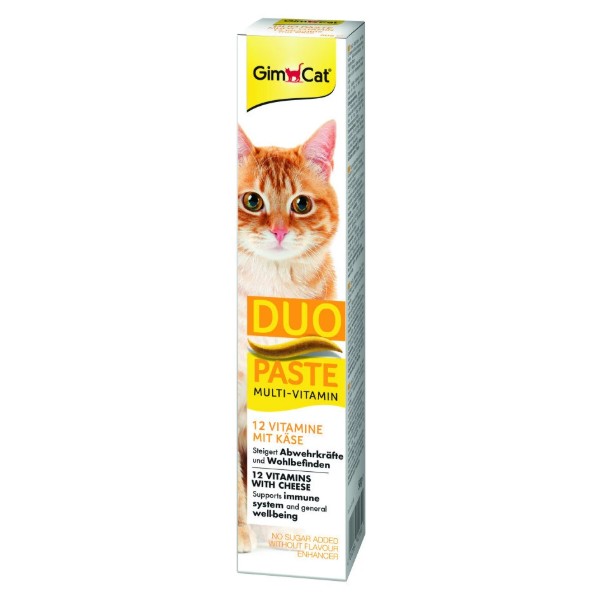 Фото - Паста для кошек GimCat DUO PASTE Multi-vitamin 12 vitamins with cheese 50 г (4002064421841)