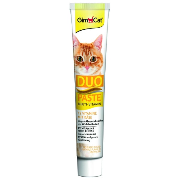 Фото - Паста для кошек GimCat DUO PASTE Multi-vitamin 12 vitamins with cheese 50 г (4002064421841)