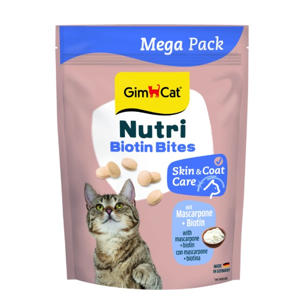 Фото - Витамины для кошек GimCat Nutri Biotin Bites с маскарпоне и биотином 425 г (4002064419695)