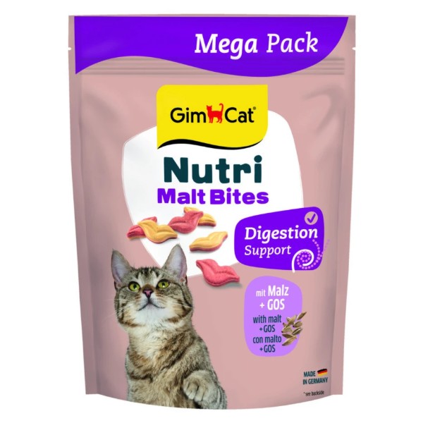 Фото - Витамины для кошек GimCat Nutri Malt Bites для выведения комков шерсти с мальтом 425 г (4002064427348)