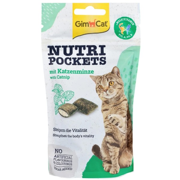 Фото - Витамины для кошек GimCat Nutri Pockets для повышения иммунитета с кошачьей мятой и мультивитамином 60 г (4002064419282)