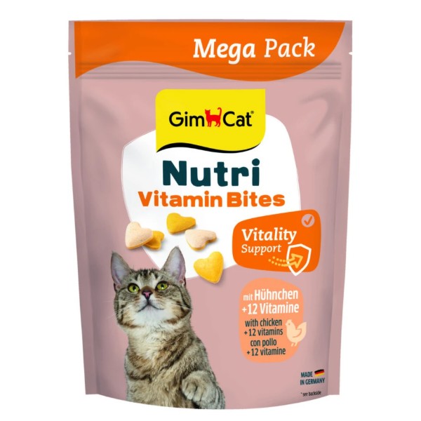 Фото - Витамины для кошек GimCat Nutri Vitamin Bites для взрослых мультивитамины с курицей 425 г (4002064419688)