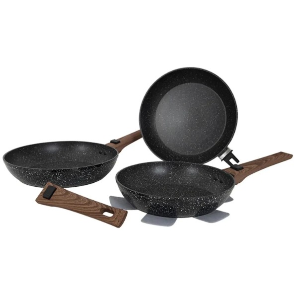 Фото - Набор сковород со съемной ручкой Gimex Frying Pan Set 3 пр. Black (6979264)