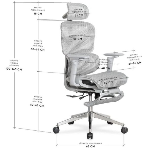 Фото - Кресло офисное Mealux M6 Air Massage Grey (HF-M6 M/G)