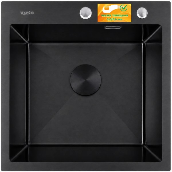 Фото - Мойка кухонная Ventolux HMKS 5050 PVD BKS MC DECOR 3/0,6