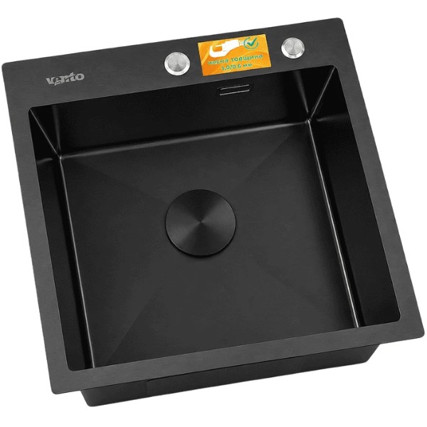 Фото - Мойка кухонная Ventolux HMKS 5050 PVD BKS MC DECOR 3/0,6