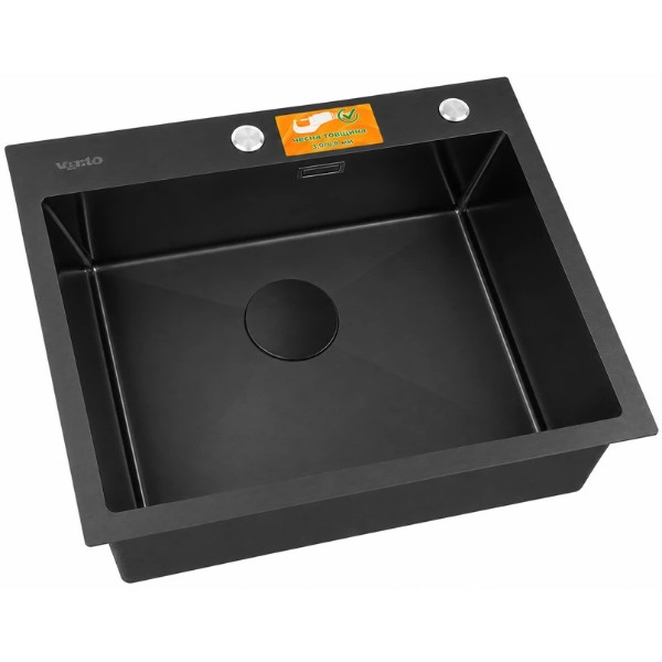 Фото - Мойка кухонная Ventolux HMKS 5848 PVD BKS MC DECOR 3/0,8