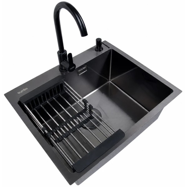 Фото - Мойка кухонная Ventolux HMKS 5848 PVD BKS MC DECOR 3/0,8