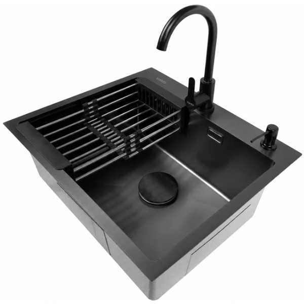 Фото - Мойка кухонная Ventolux HMKS 5848 PVD BKS MC DECOR 3/0,8