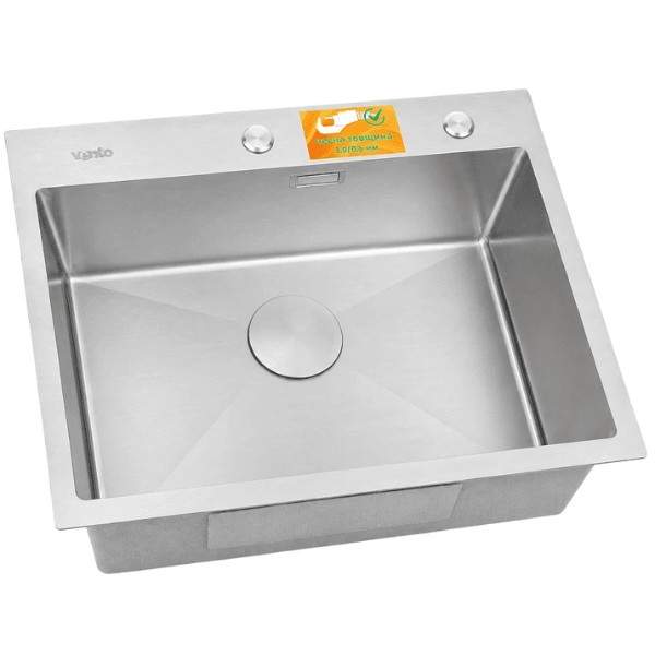 Фото - Мойка кухонная Ventolux HMKS 5848 SS MC DECOR 3/0,6