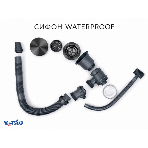 Фото - Мойка кухонная Ventolux HMKS 6045 PVD BKS MC DECOR 3/0,8