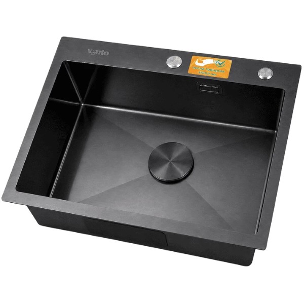 Фото - Мойка кухонная Ventolux HMKS 6045 PVD BKS MC DECOR 3/0,8