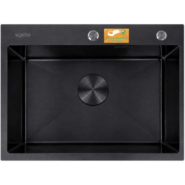 Фото - Мойка кухонная Ventolux HMKS 6045 PVD BKS MC DECOR 3/0,8
