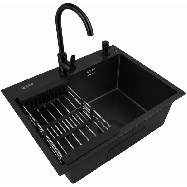 Фото - Мойка кухонная Ventolux HMKS 6045 PVD BKS MC DECOR 3/0,8