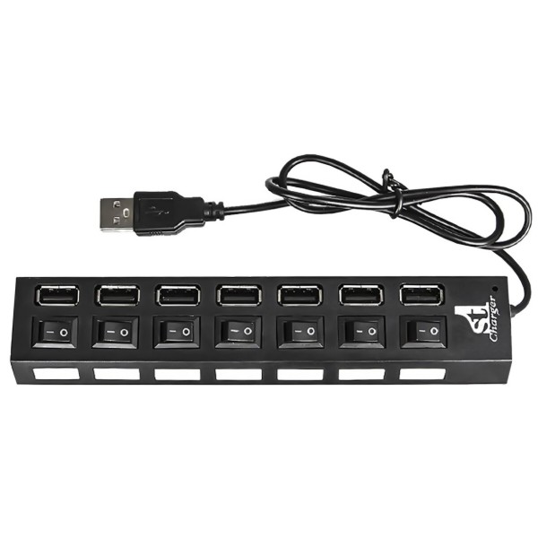 Фото - Хаб USB 1stCharger 7 портов 2.0 Black (HUB1ST20702)
