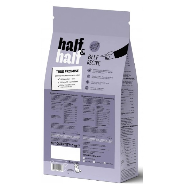 Фото - Сухой корм для собак Half&Half с говядиной 2 кг (4820261920727)