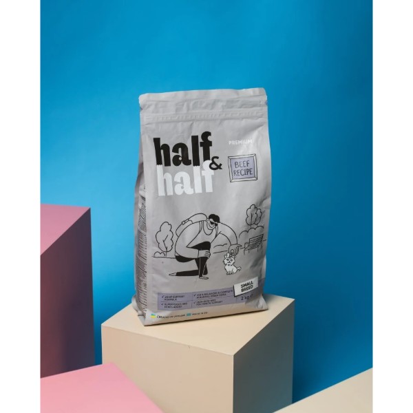Фото - Сухой корм для собак Half&Half с говядиной 2 кг (4820261920727)