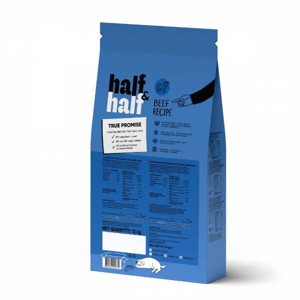 Фото - Сухой корм для собак Half&Half с говядиной 12 кг (4820261920772)