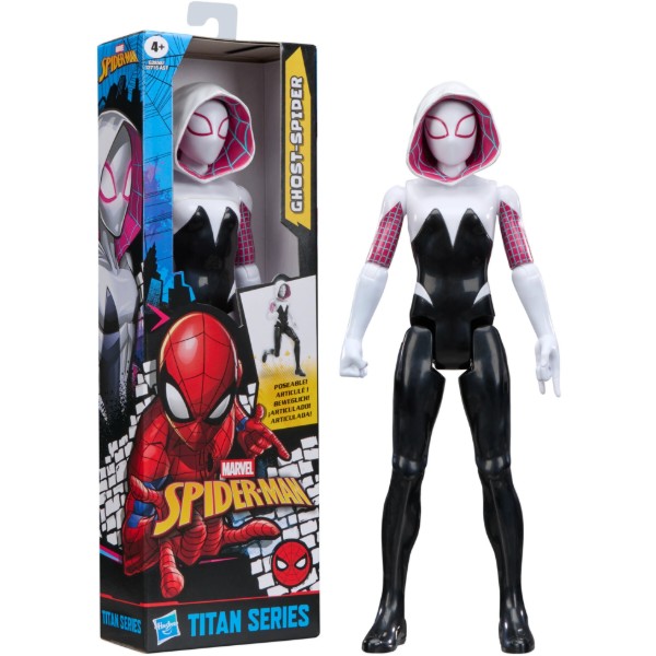 Фото - Коллекционная фигурка Hasbro Герои Spider-Man 30 см GHOST SPIDER TITAN HERO (G2716_G2858)
