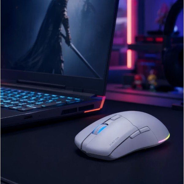 Фото - Мышь беспроводная игровая Hator Pulsar 3 Wireless White (HTM631)