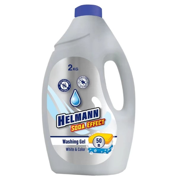 Фото - Гель для стирки Helmann Soda Effect для белой и цветной 2 кг (4820268105028)