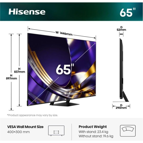 Фото - Телевізор Hisense 65U7S PRO