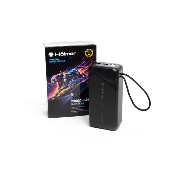 Фото - Батарея мобільна Holmer Cheetah 30000 mAh 22.5W Type-C Black (NRG-02)