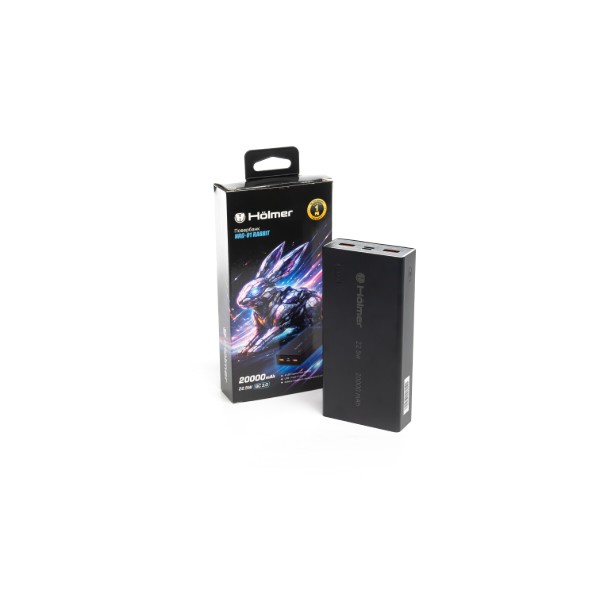 Фото - Батарея мобільна Holmer Rabbit 20000 mAh 22.5W Type-C Black (NRG-01)