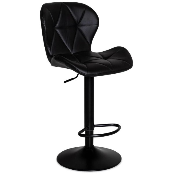 Фото - Стілець барний Hommex Martini Black (H-445 Black/Сhrome base)