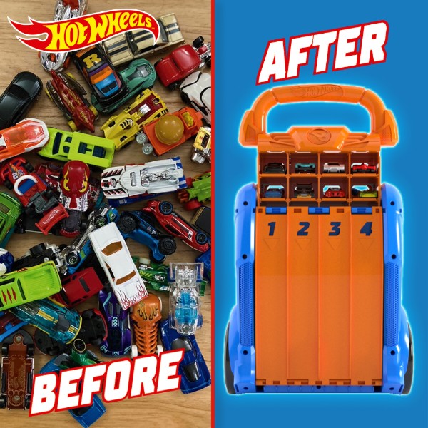 Фото - Контейнер для зберігання Hot Wheels з 4 рівнобіжними доріжками (HWCC14)