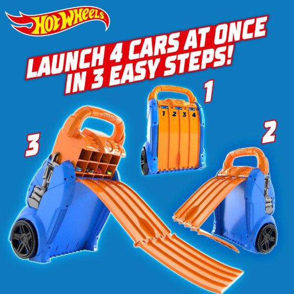 Фото - Контейнер для зберігання Hot Wheels з 4 рівнобіжними доріжками (HWCC14)