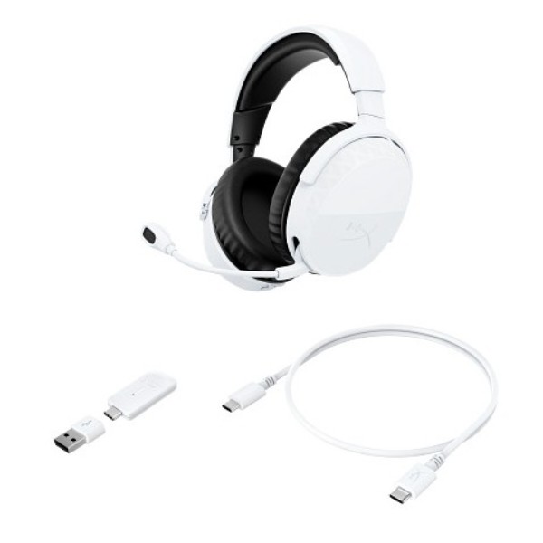 Фото - Гарнітура бездротова ігрова HyperX Cloud Stinger 3 Wireless White (BS1T9AA)