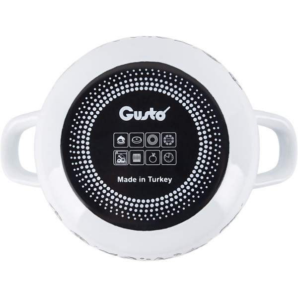 Фото - Каструля Gusto GT-T-122-WR Перчинка біла 22 см 5.1 л