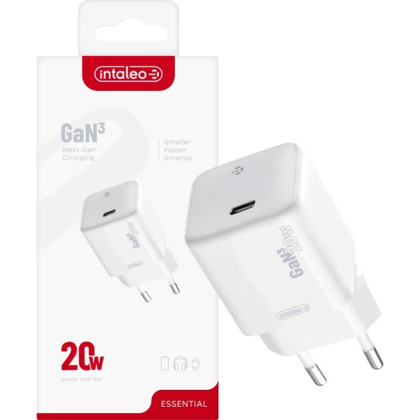 Фото - Сетевое зарядное устройство Intaleo GaN 20W Type-C INT-TCGN201C White (1283126637230)