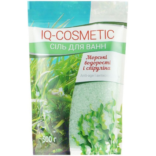 Фото - Сіль для ванни IQ-Cosmetic 500 г морські водорості і мікроелементи (4820049382518)