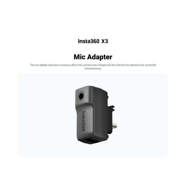 Фото - Адаптер до мікрофону для екшн-камери Insta360 X3 Mic Adapter (CINSBAQ/A)