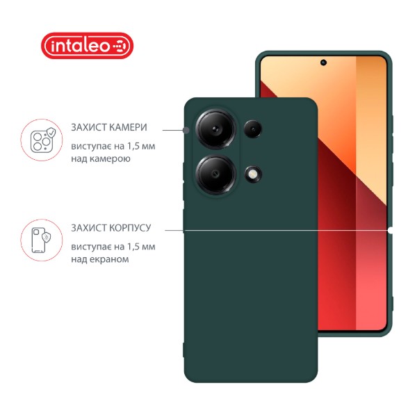 Фото - Чохол для смартфону Intaleo Silicone Case for Xiaomi Redmi Note 13 Pro 4G Dark Green (1283126601163)