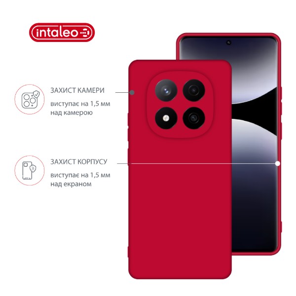Фото - Чохол для смартфону Intaleo Silicone Case for Xiaomi Redmi Note 14 PRO PLUS Red (1283126617263)